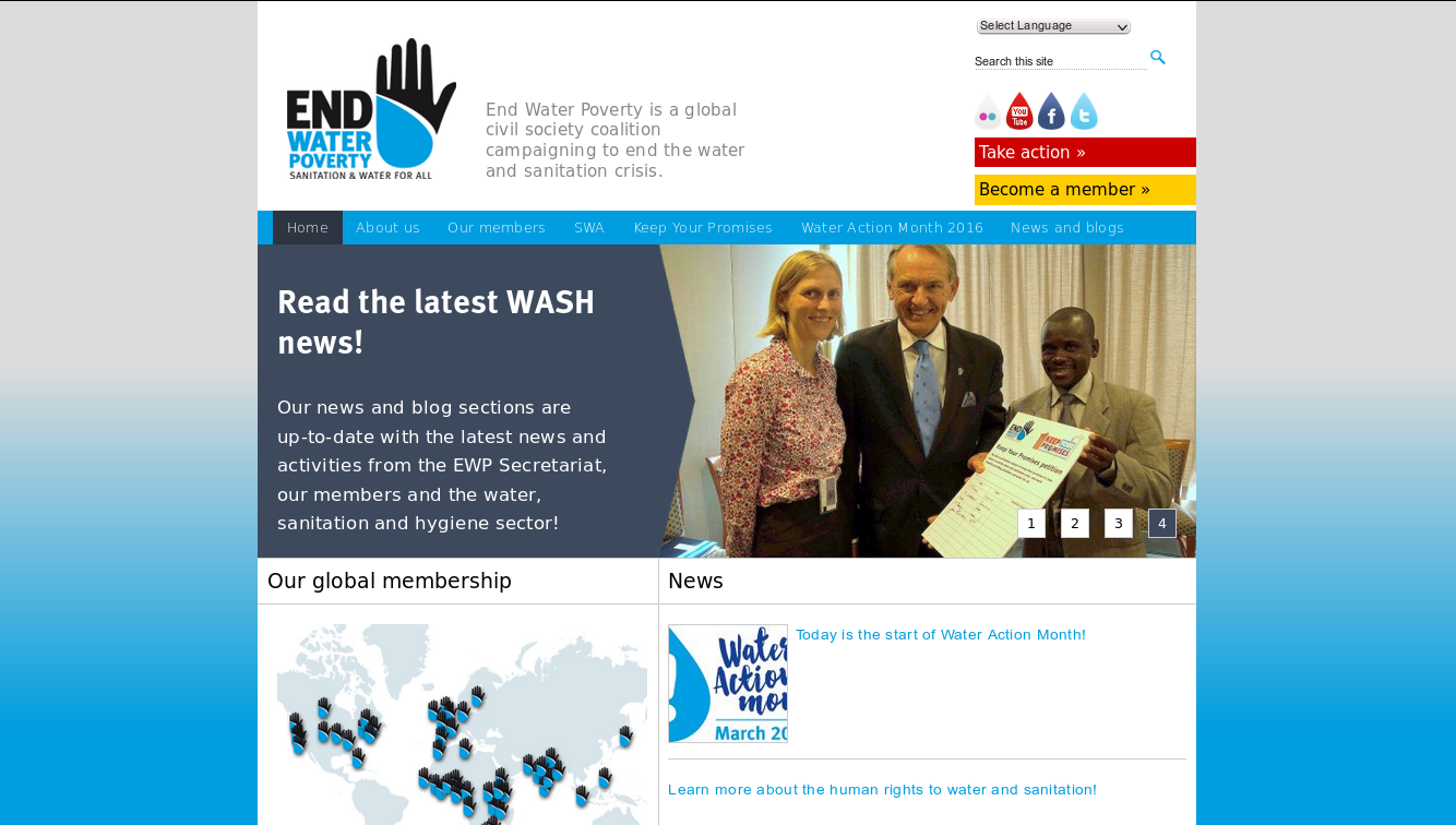 End Water Poverty homepage